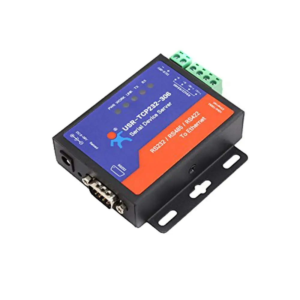 Последовательный RS232/RS485/RS422 для Ethernet TCP/IP-сервера с DHCP и встроенной веб-страницей