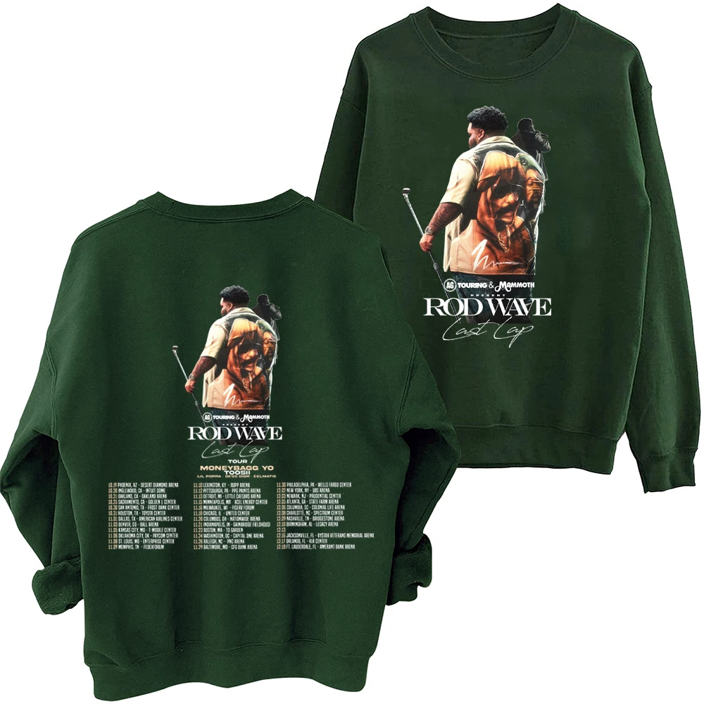 Rod Waves Last Lap Tour 2024 Sweatshirt  Harajuku Round Neck Long Sleeve Oversized Popular Music Hoodie Fans Gift