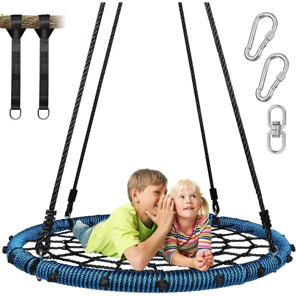 

Spider Web Tree Swing 45 inch for Kids Adults with Swivel, Steel Frame and Adjustable Ropes