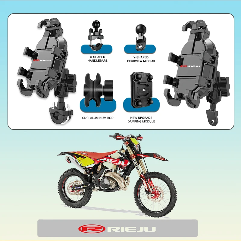 

For RIEJU AVENTURA 500 500I 125 Aventura 125 500 Phone Mount Stand Motorcycle Holder 360° Rotatable ABS Adjustable