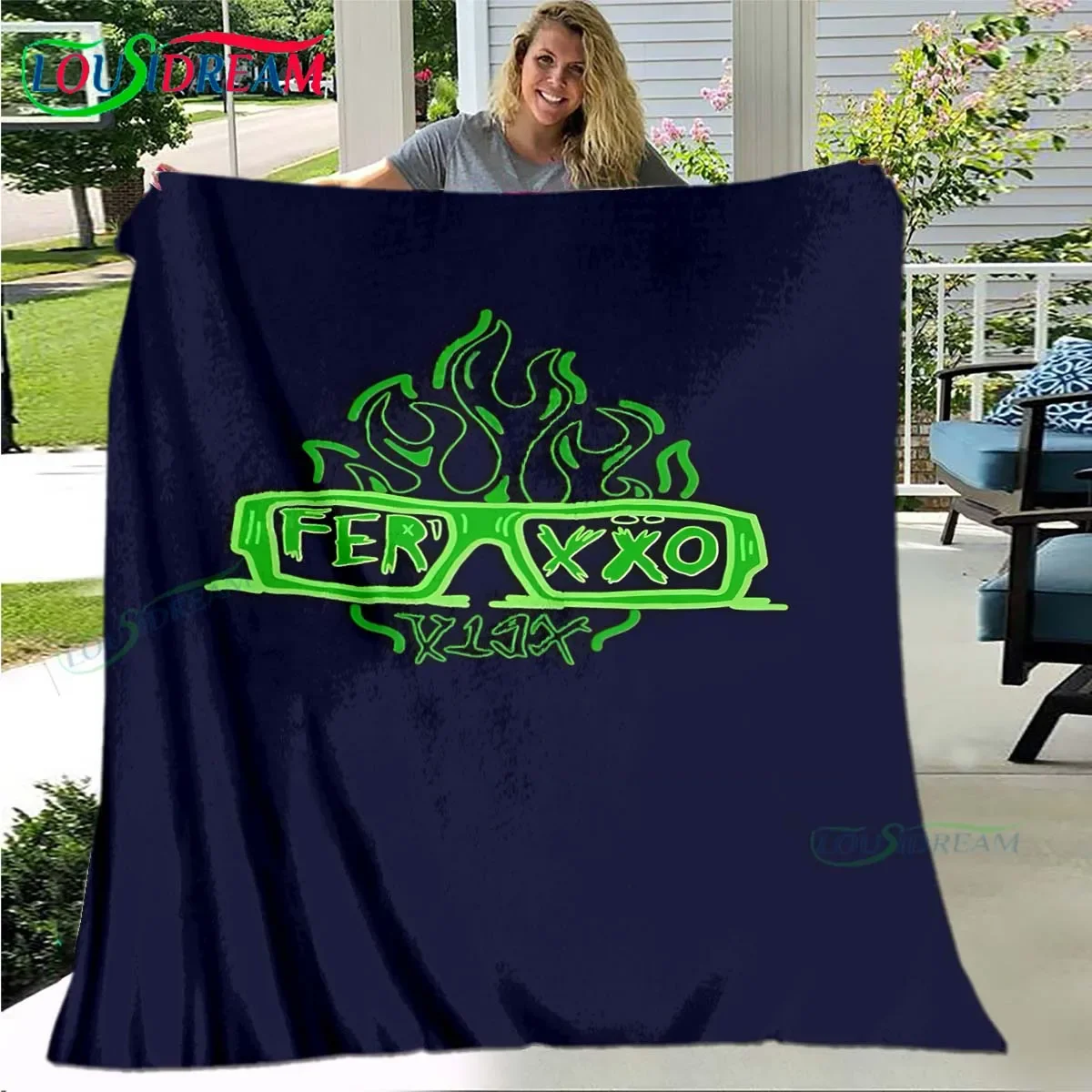 Pop Singer Ferxxo Feid  Blanket,Flannel Throw Blanket for Home Bedroom Bed Sofa Picnic Office Hiking Leisure Nap Birthday Gift