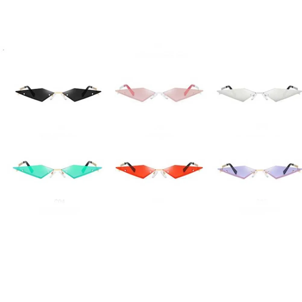 

Rimless Sunglasses Fashion Women Trendy Cute Novelty Adults Party Glasses Lightweight Durable High Quality Outdoor Activities