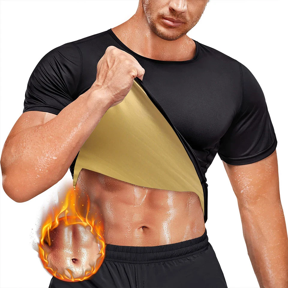 

Men Compression Sauna Shirt Thermal Shapewear Fitness Sweat Body Shaper Accelerate Sweating Shirts Workout Gym Sportswear Tops