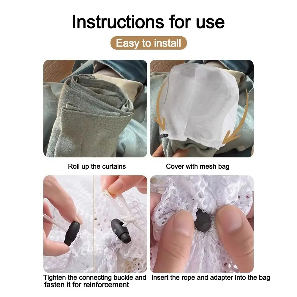 Anti-deformation Curtain Cleaning Bag Anti-Winding Classification Curtain Washing Bag Reusable Mesh Laundry Bag Machine Washable