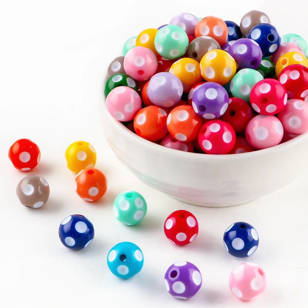 10pcs New 12mm Colored Concave Wave Point Acrylic Round Beads For Jewelry Making DIY Bracelet Earrings Personalized Accessories