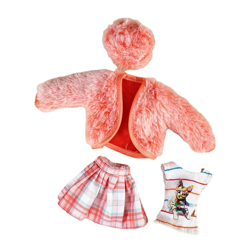 Winter Style Accessories Clothes Suit for 30cm Doll Dress Up Toy for Children Girls Pleated Skirt Fit To 11.5 Inch Doll