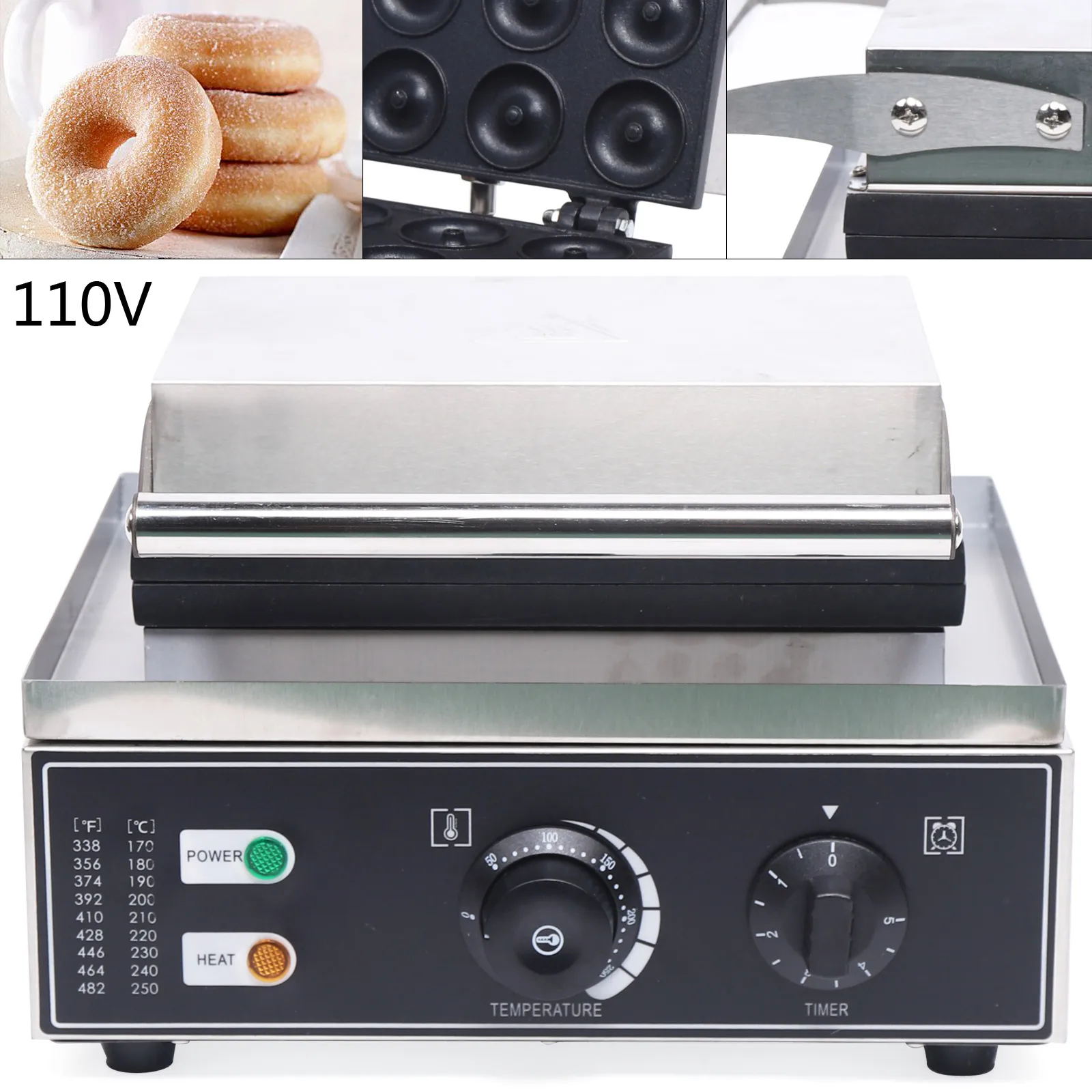 Commercial Use Nonstick 110v Electric 12pcs 5cm Doughnut Baker Making Machine Electric Donut Maker