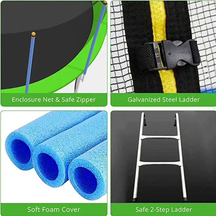 #For 14FT Round Springless Trampoline with Safety Enclosure Net Outdoor No Spring Trampoline for Kids