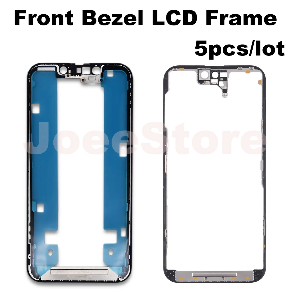 5pcs Front Bezel Frame LCD Screen Holder For iPhone 15 14 13 12 11 Pro Max Mini Display Middle Chassis Frames With Adhesive Tape