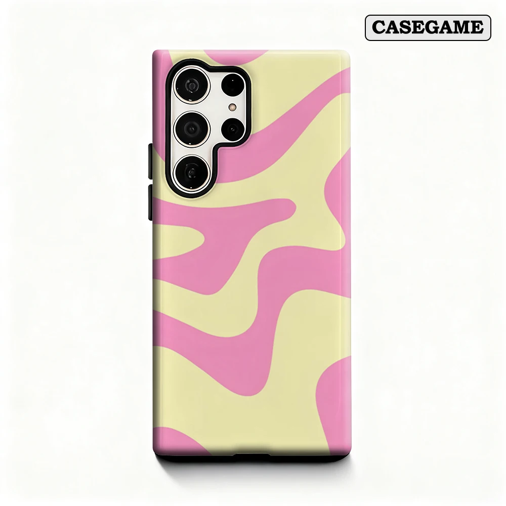 Pastel Swirls Phone Case for Samsung Galaxy S25 Ultra S24 S23 Ultra Plus Shockproof Double Layer Back Cover