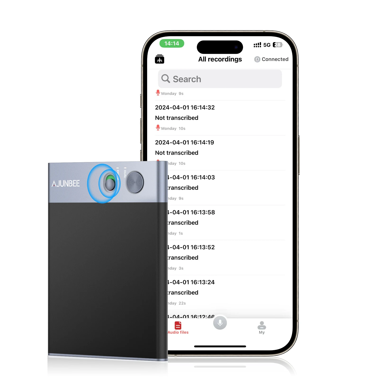 

AI Voice Recorder, ChatGPT Note Voice Recorder App Control, Transcribe Summarize and translation for Lectures, Meetings, Calls