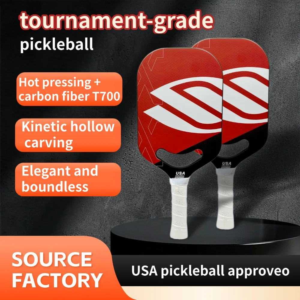 مضرب كرة المخلل من ألياف الكربون T700 الديناميكي المجوف من Florek بتصميم بدون حواف، يفضل للرياضات الخارجية والداخلية