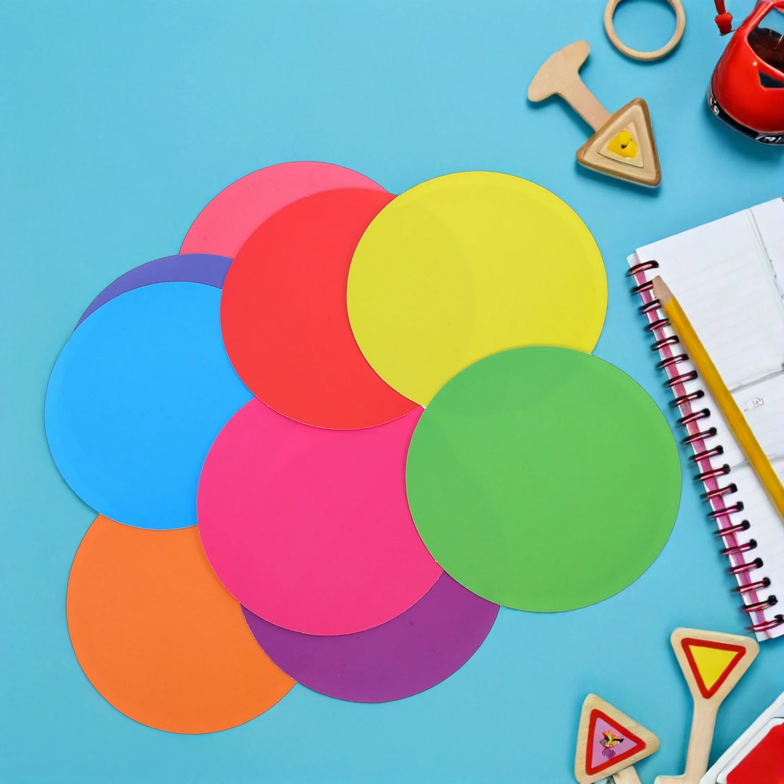 

108pcs Classroom Decoration Card Paper Unique Round Cutouts Bulletin Board High Color Saturation Versatile Modeling