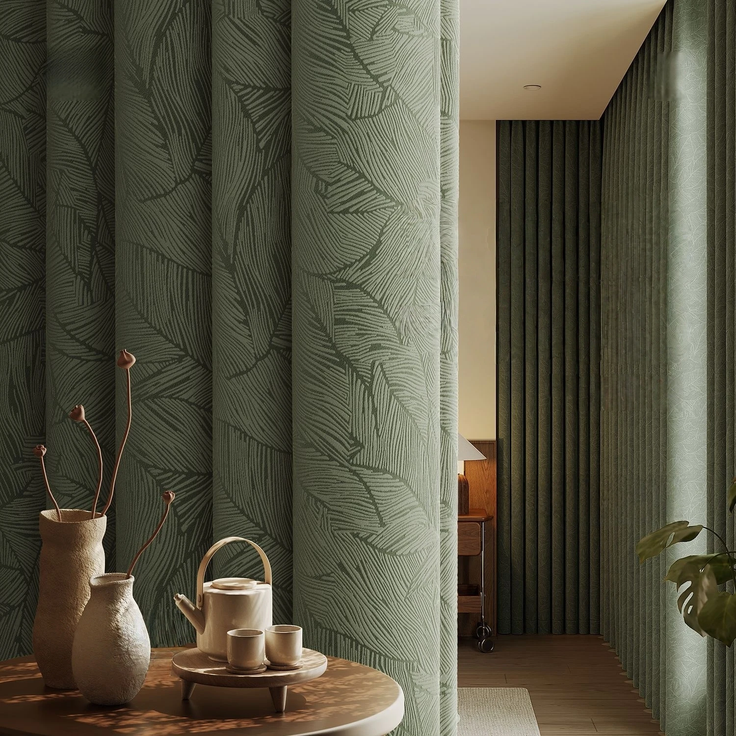 Custom Size Curtain Living Room Window Curtains 80-90% Blackout Bedroom Drapes Darkening Curtain Thermal Insulated Window