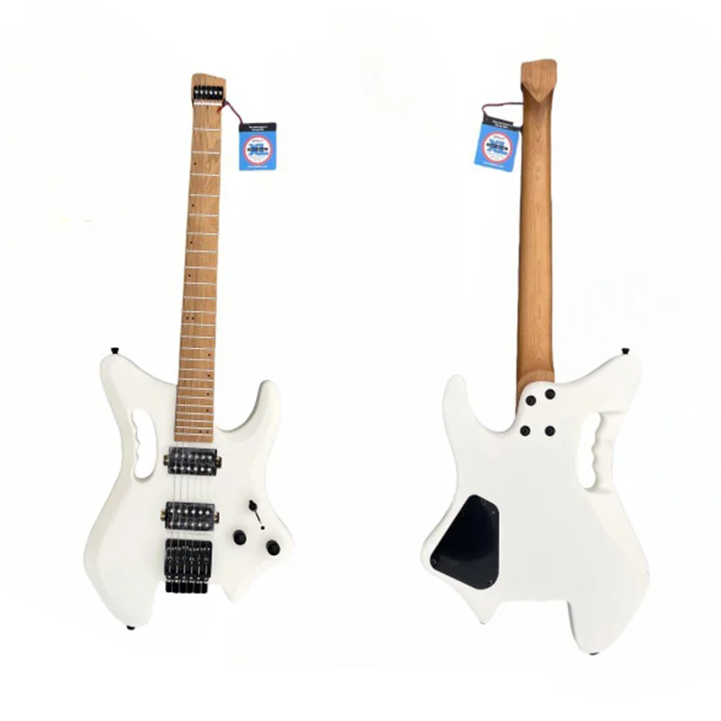 جيتار كهربائي بدون رأس، جيتار خفيف الوزن للسفر، جسم الماهوجني، لوح فريتس من خشب الورد، لاقطات AlNiCo للمبتدئين، مشغل متقدم