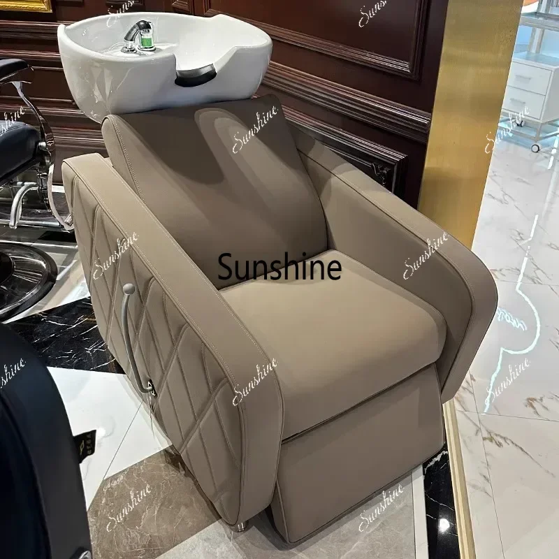 Barber shop semi-reclining shampoo bed Hair shop seated shampoo bed Hair salon flush bed T*