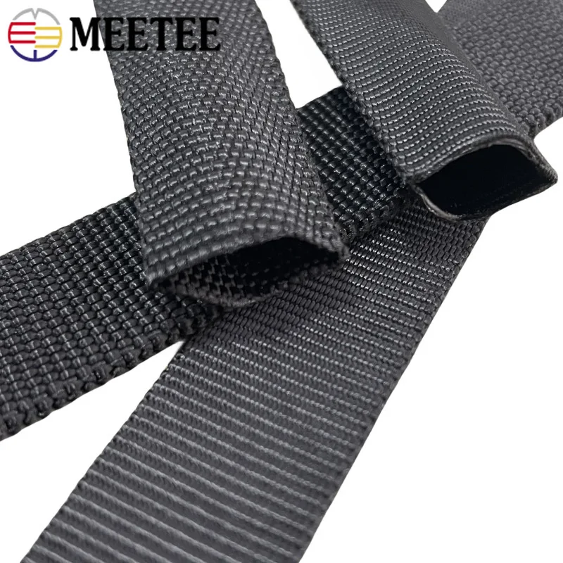 5/10Meters Meetee 20-50mm Tubular Webbing Strap Double-layer Polyester Hollow Ribbon DIY Bag Garment Backpack Sewing Accessories