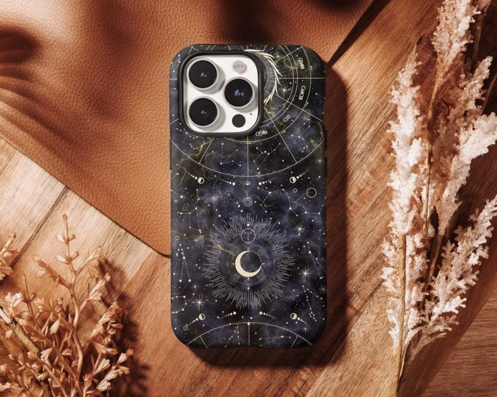 Marble Mystic Zodiac Phone Case For IPHONE 16 15PRO MAX 14 13 12 11 Acrylic TPU Two in one magnetic Phone Cases