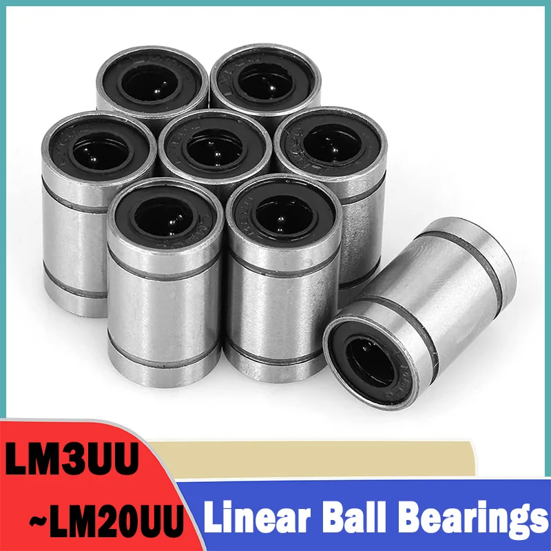 1/2/5Pcs Linear Ball Bearings Part Bush Bushing LM6UU LM8UU LM8SUU LM3UU LM4UU LM5UU~LM20UU 3D Printer CNC Parts