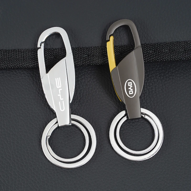1Pcs Zink-legierung Auto Logo Schlüsselbund Schlüssel Ring Zubehör Für BYD Atto 3 Yuan Plus Han Tang EV f3 E6 Dmi Song F0 Qin Pro G3 I3 Ea1