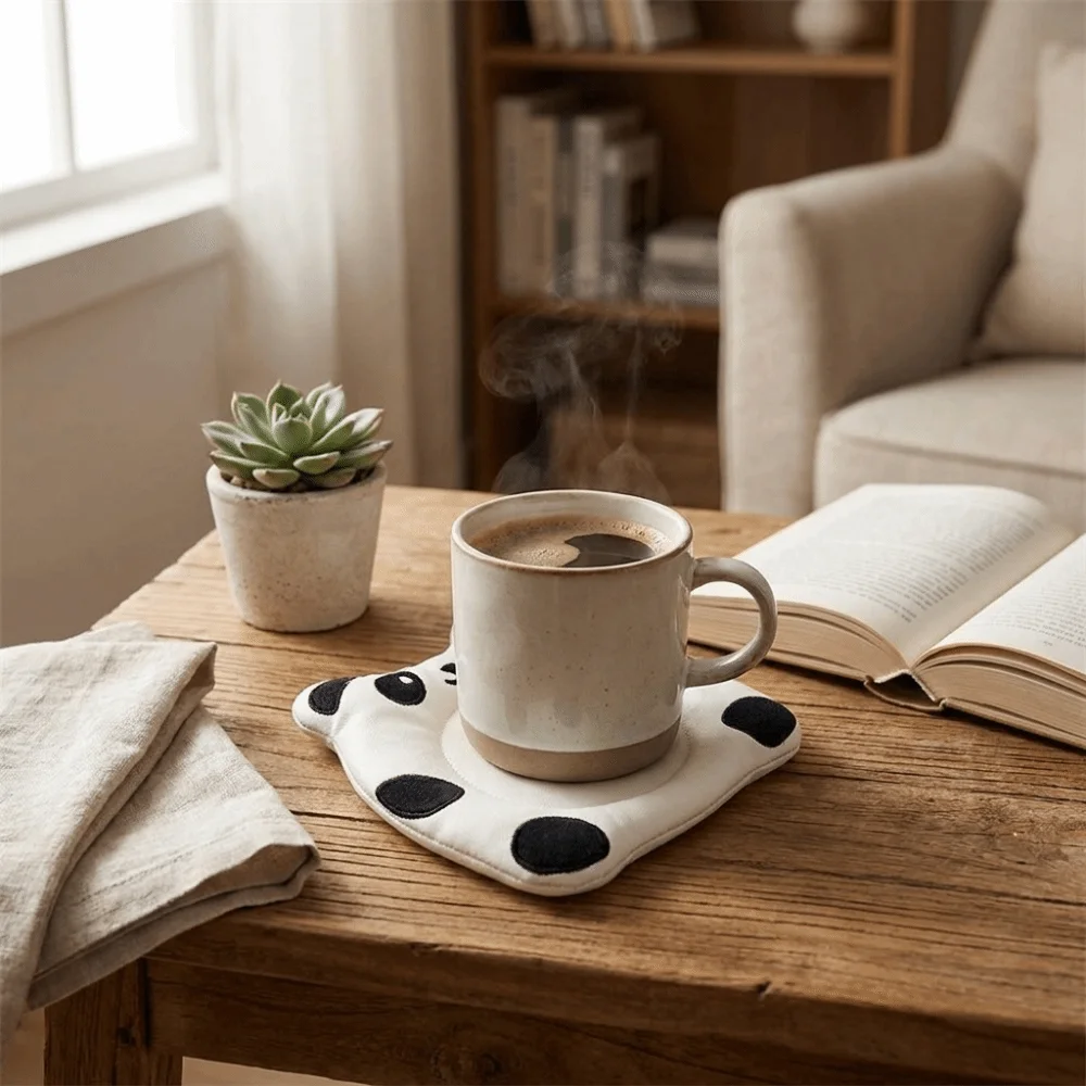 Pot Mats Cute Cartoon Animal Fabric Coaster Soft Anti Slip Seal Heat Insulation Pad Washable Panda Anti Scald Pad Bar 3