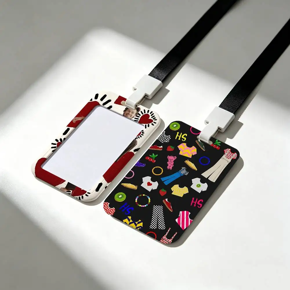 Pop H-Harry S-Styles Card Holder Neck Strap Pendant Door Badge Holder Lanyards Keychain Work Credential Case Gift