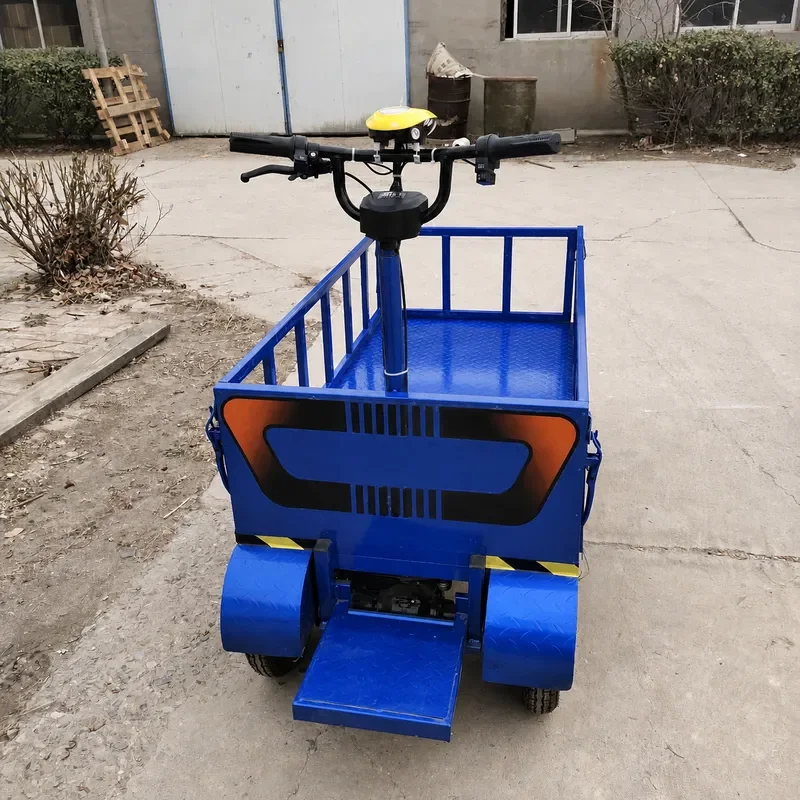 1.5m x 0.8m Electric Four Wheel Cargo Trolley Inverted Riding Model Farm Vegetable Market Handling Cart