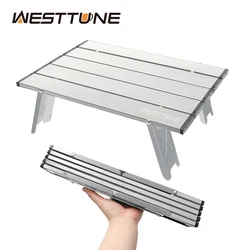 WESTTUNE Mini Camping Table Ultralight Portable Aluminum Alloy Outdoor Table Roll-Up Folding Table for Backpacking Picnic BBQ