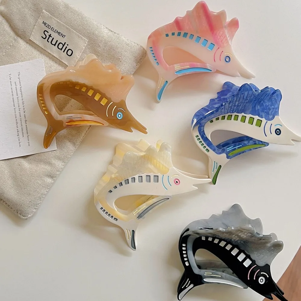 

Fish Tuna Hair Claw Korean Style Acetic Acid Acetate Ocean Tunny Hair Clip Cartoon Creative Marine Organisms Shark Clip