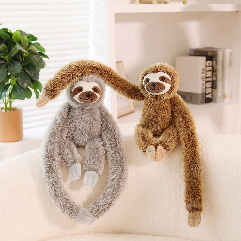30/45cm Long Arm Sloth Stuffed Animal Soft Plush Huggable Pillow Gift for Friends Home Decro