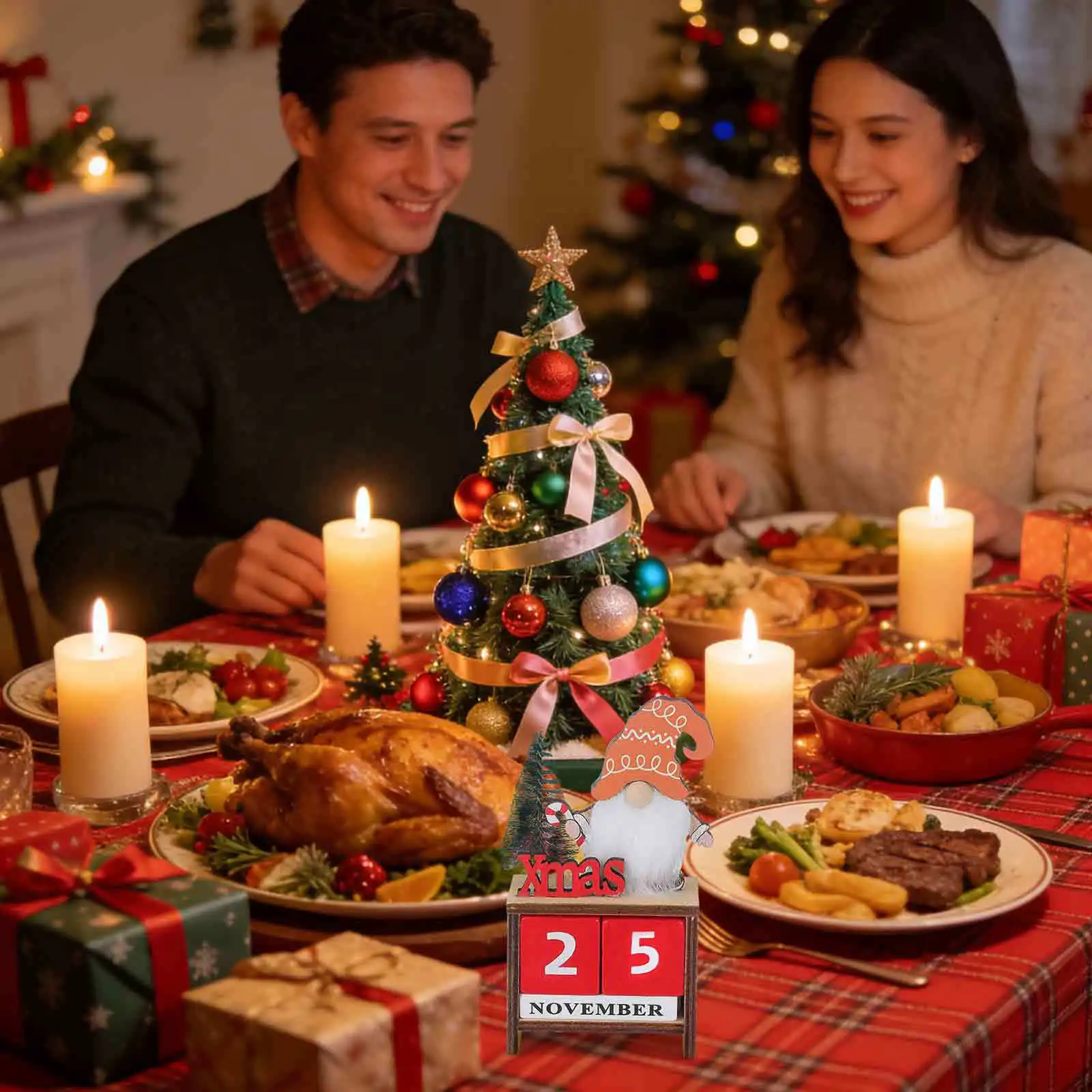 

1pcs Santa Decoration Wooden Desktop Block Xmas Supplies Home Decor Countdown Ornament Christmas Party Blocks Wooden Xmas Blocks