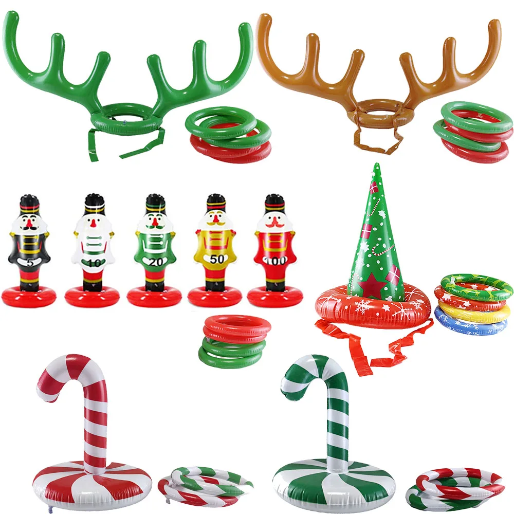 Christmas Throwing Rings Score Game Kids Adult Outdoor Indoor Game Deer Antlers and Rings