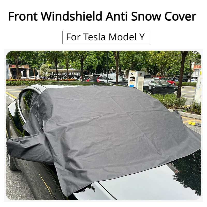 

For Tesla Model Y Front Windshield Anti Snow Cover Thickened Oxford Cloth Frost Protection Cover Car Windshield Shield Modely