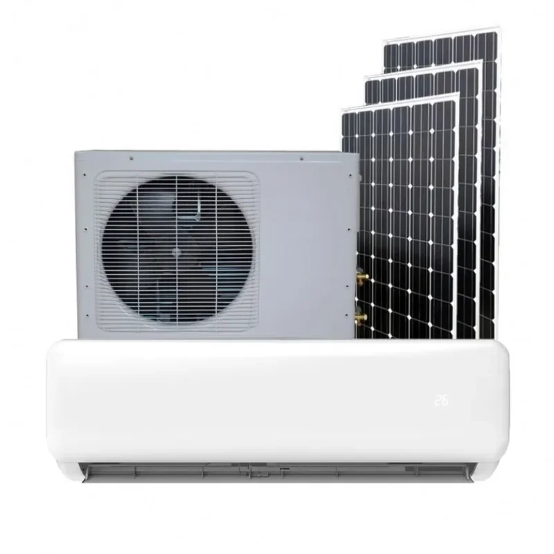 DC Inverter Solar Air Conditioner 1.5HP 12000 BTU Hybrid Split AC Unit for Home Cooling and Heating Energy Saving System