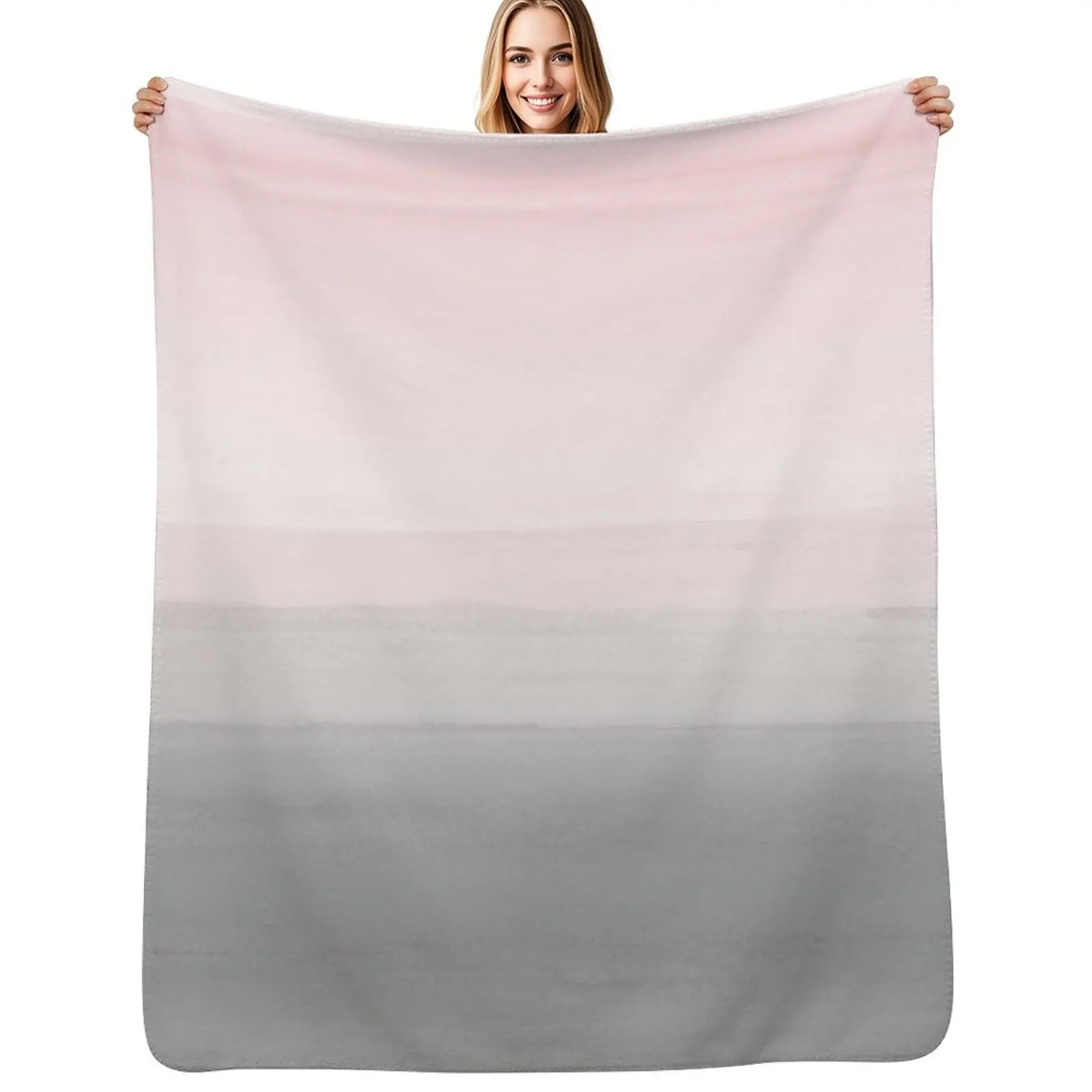 

Touching Blush Gray Watercolor Abstract #4 #painting #decor #art Throw Blanket No Pilling Soft Warm Blanket for Bed