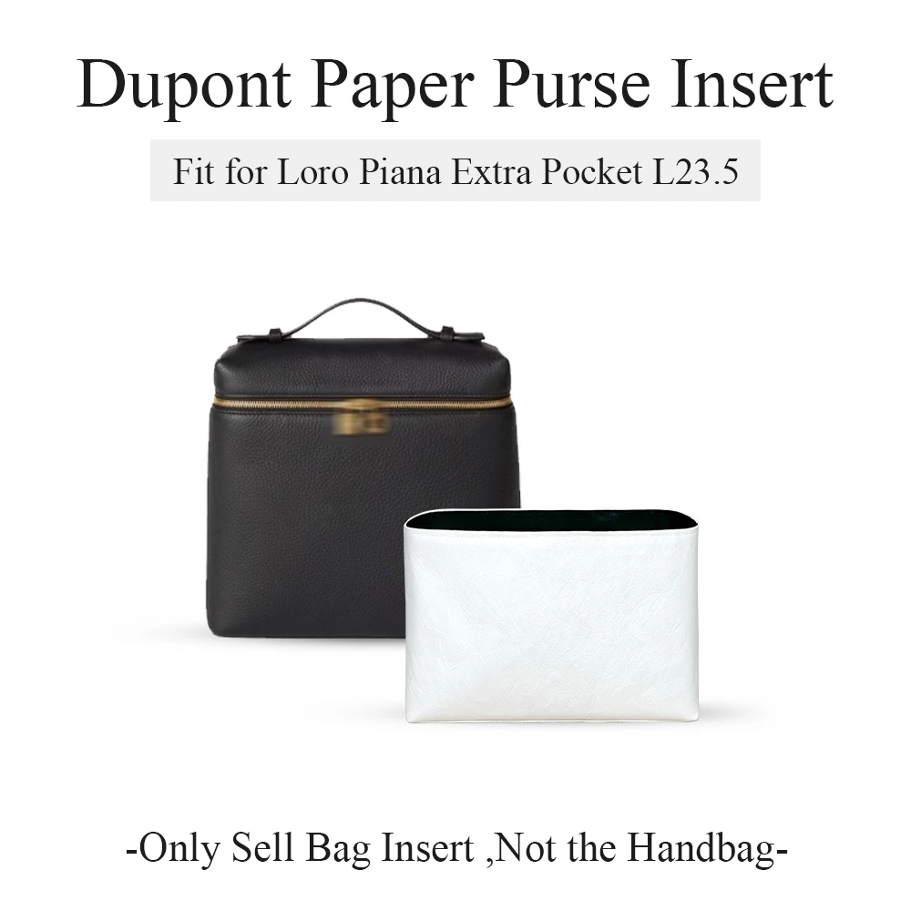 

Dupont Paper Purse Organizer Insert Fit for Loro Piana Extra Pocket L23.5, Lightweight Inner Liner Storage Bag In Bag Inside Bag