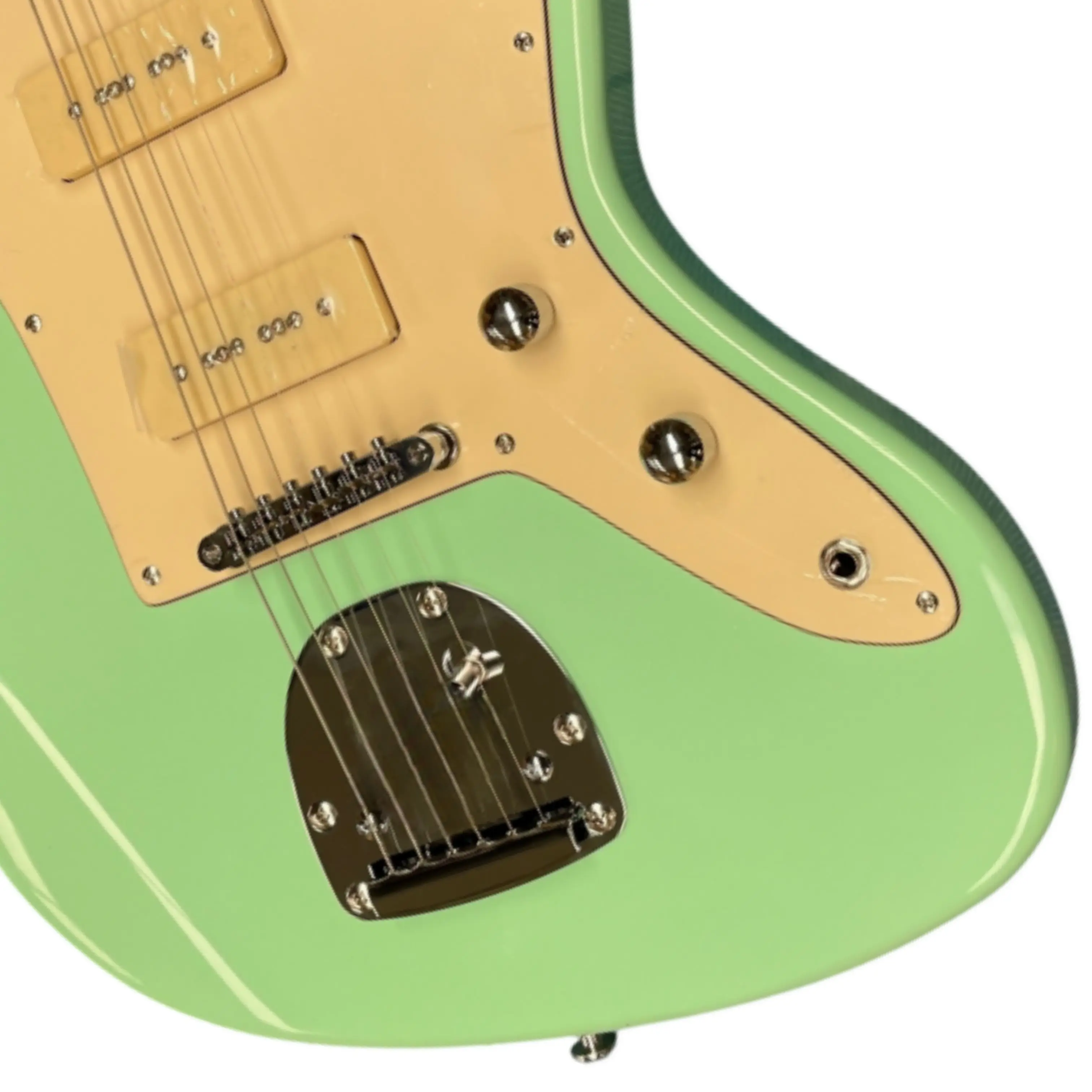 Fresh Mint Green Electric Guitar With Rosewood Fretboard, Ideal For Indie Rock And Vintage-Inspired Musicians Guitars Guitarra