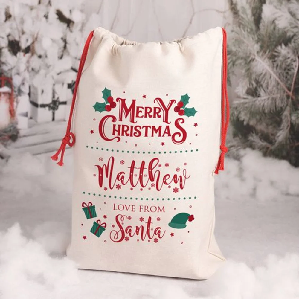 100pcs/Lot Wholesale Custom Logo Printed Cotton Canvas Drawstring Bag Shoe Chrismas Gifts Packaging Dust Pouch for Boutique