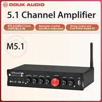 Douk Audio amplificador Digital de 5,1 canales HiFi Bluetooth 5,0 receptor USB/COAX/OPT amplificador de potencia de cine en casa con subwoofer LDAC