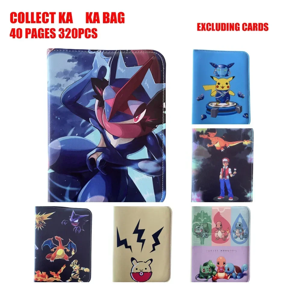 320CS Kart Albümü Bağlayıcı Fotocard PU Fermuar Fotoğraf Albümü Kart Tutucu Oyuncaklar Koleksiyonu Klasörü Harfler Pokemones Kartlarının Hobi