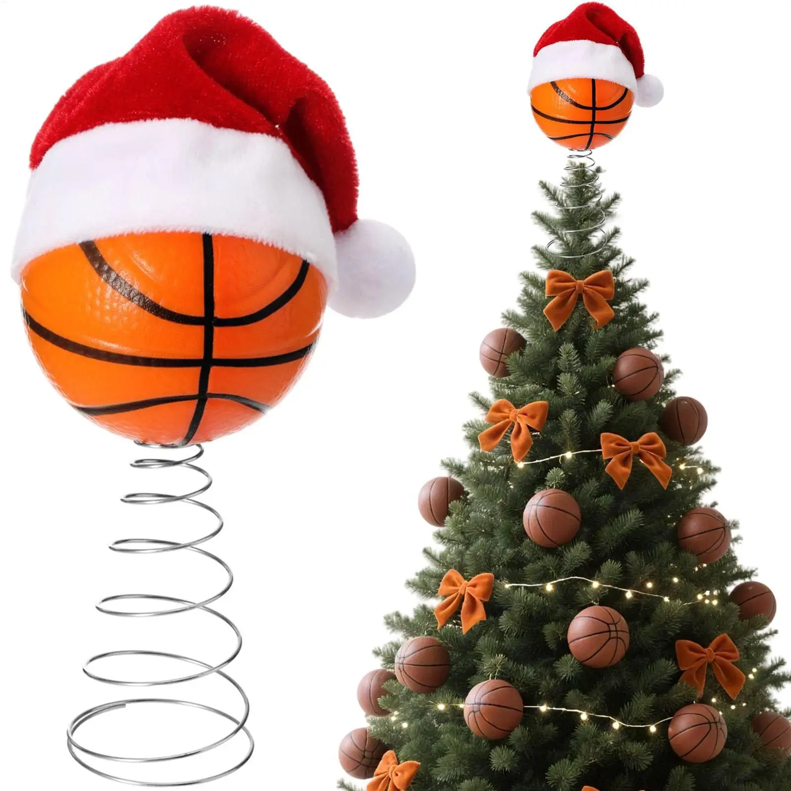 Topper For Christmas Tree Basketball Golf Baseball Seasonal Decoration Sports Holiday Tree Topper For Fans Study Church Office
