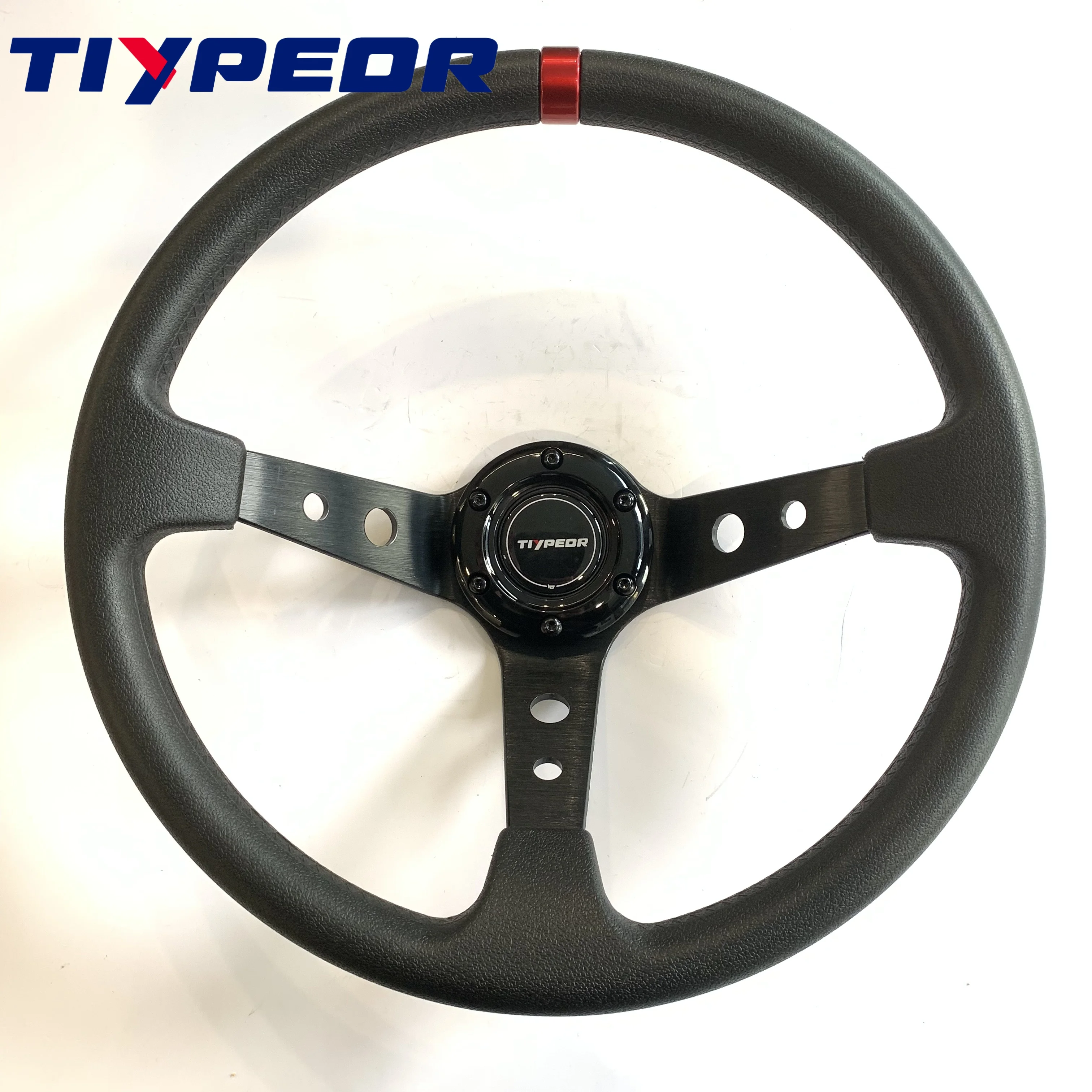 

Tiypeor classic high-quality 350mm PU Steering Wheel Racing Sports Steering Wheel with Accessories
