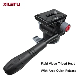 XILETU LS2A testa a sfera idraulica Pan Tilt per treppiede panoramico con Arca-morsetto svizzero per monopiede e treppiede