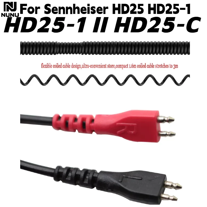 Spring Relief Coiled Headphone Cables for Sennheiser HD25 HD25-1 HD25-1 II HD25-C HD25-13 HD 25 Replacement Cable Cords image 6