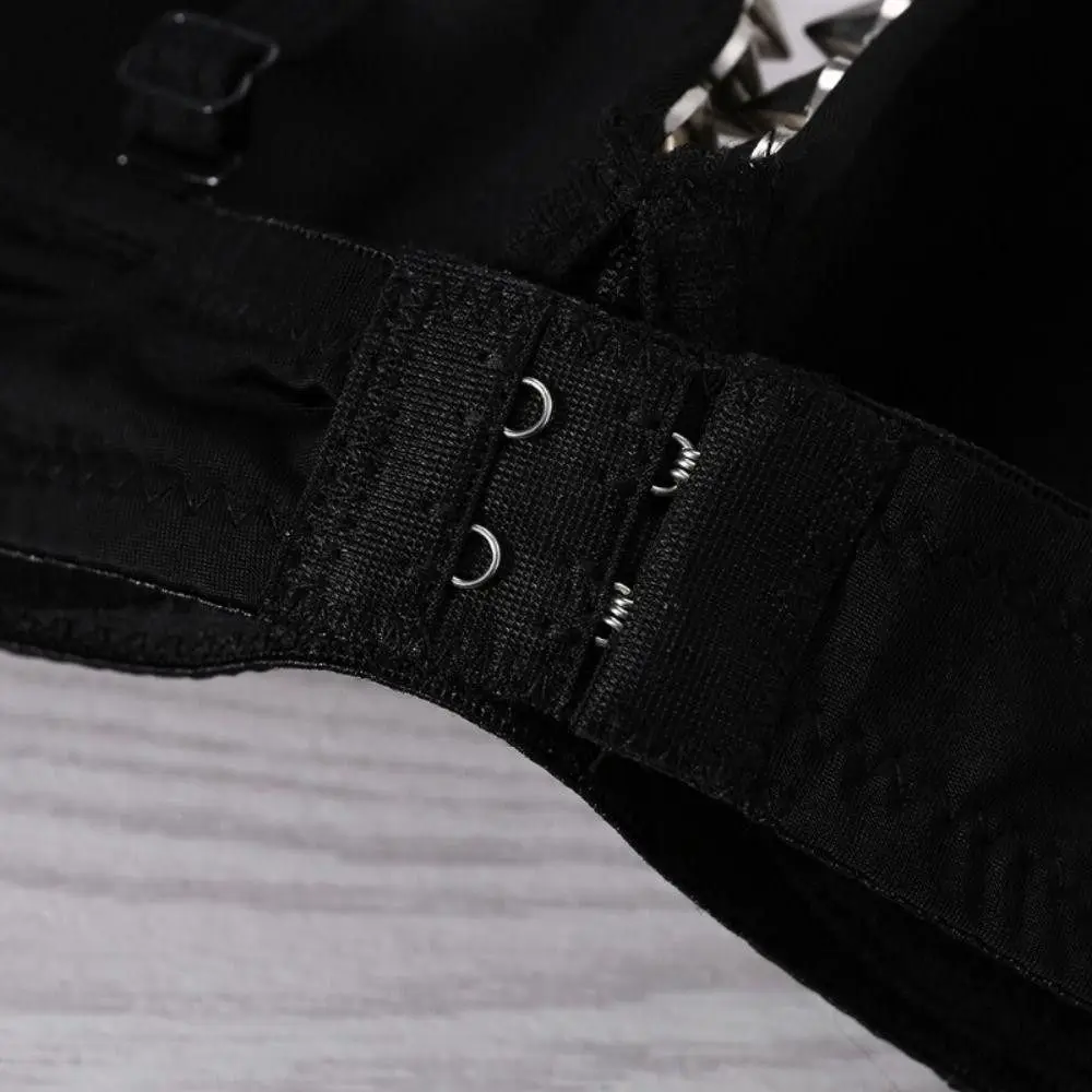 Pohodlná podprsenka Deep-V Y2k Rivet, nárazuvzdorná, proti povislým tvarům, push-up podprsenka, spodní prádlo, punkové spodní prádlo pro ženy - náhled 5
