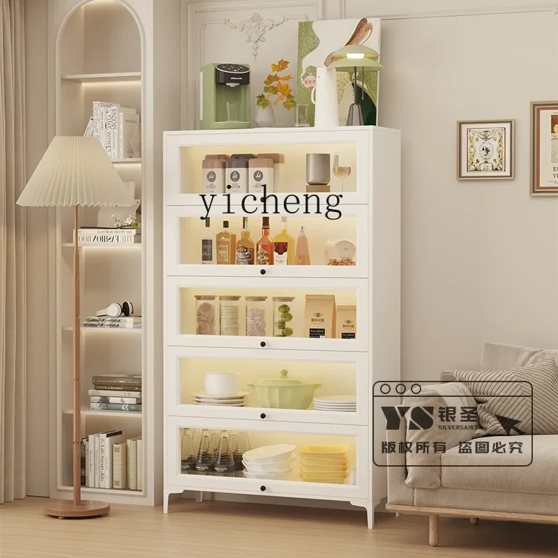 X-28  turning door cabinet integrated against the wall dustproof home display cabinet household living room bedroom storage