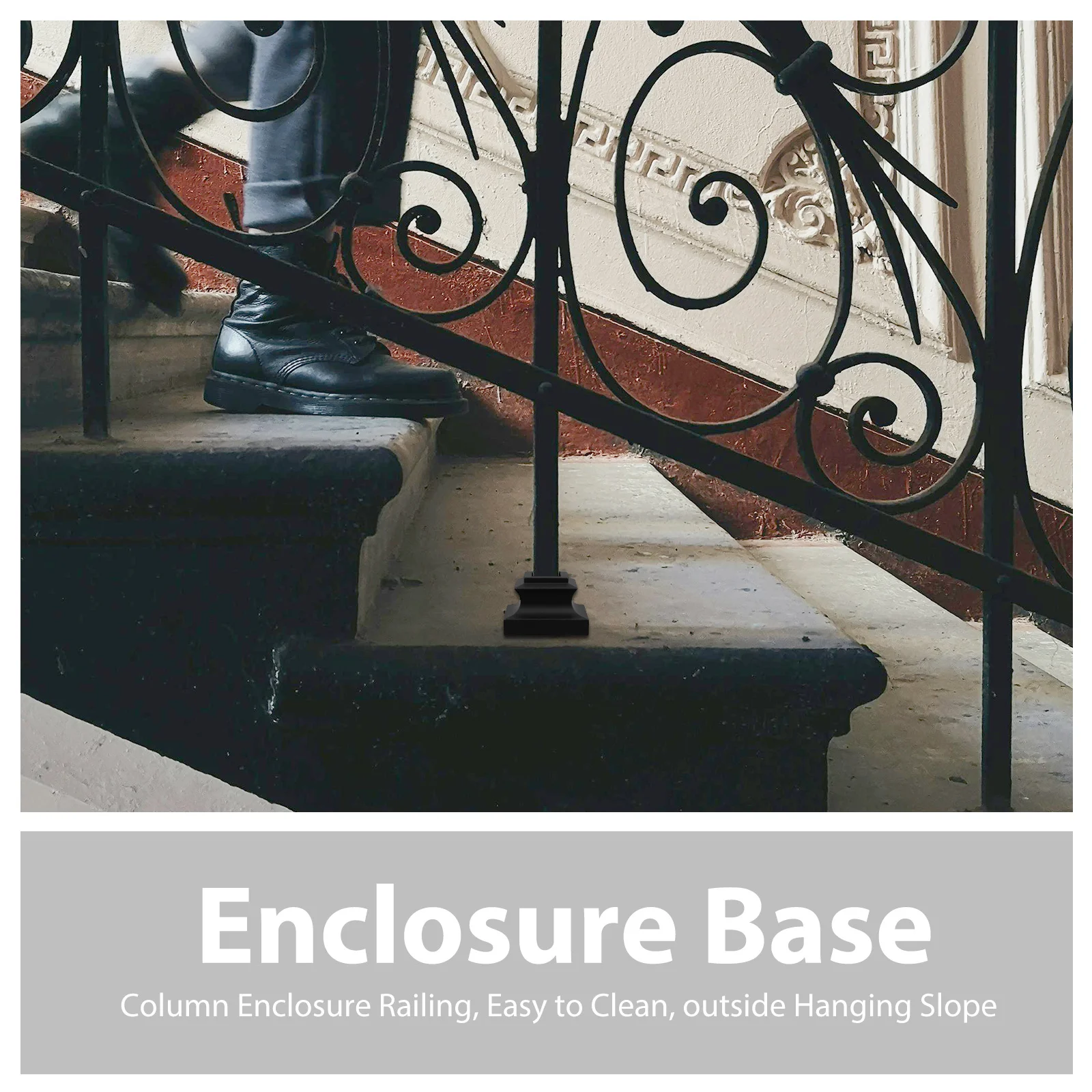 6 قطعة الدرابزين الحديد درابزين الدرج قاعدة عمود معدني دائم للداخلية في الهواء الطلق الدرج سطح الدرابزين الأحذية أجزاء الدرج