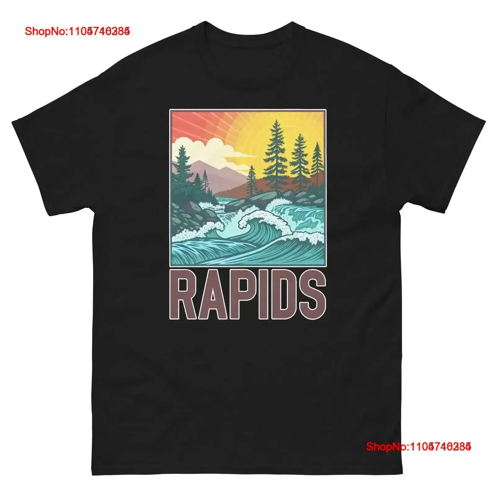 Rapids Geographical Landscape Location Scenery T Shirt vintage Washed graphic designer clothes Slightly Casual Versatile Soft