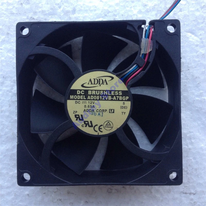 

ADDA AD0812VB-A7BGP DC12V 0.65A 7.8W Double ball bearing 4-wire fan 4000rpm air blower