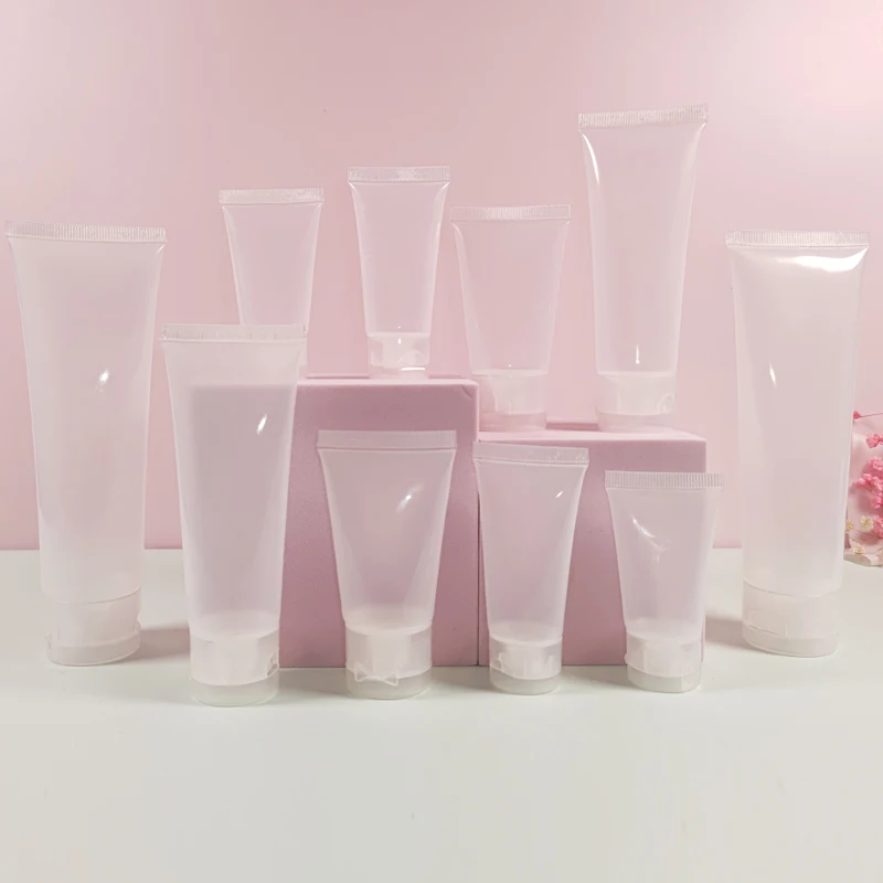 5 Stuks Plastic Cosmetische Zachte Buizen W/Flip Deksel Lege Monster Flessen Hervulbare Container Voor Gezichtsreiniger Crèmes Make-Up lotion